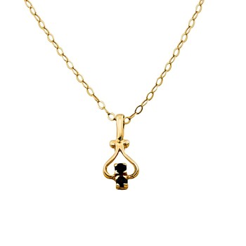 9ct Gold Sapphire Pendant with Chain